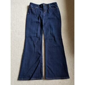 Womens Jeans-TALBOTS-blue stretch denim "signature boot"-8P/29
